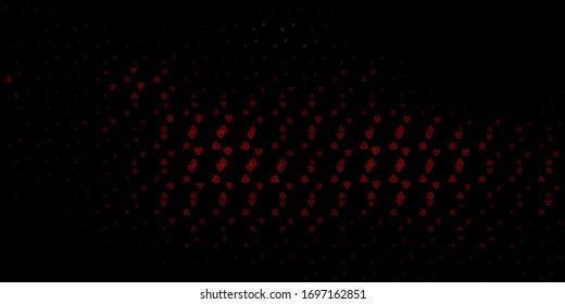Dark Green, Red vector template with esoteric signs. Retro design in abstract style with witchcraft forms. Simple design for occult depiction.