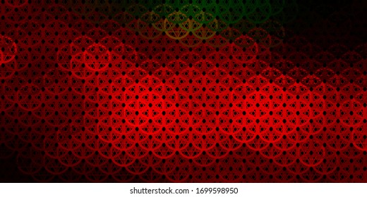 Dark Green, Red vector template with esoteric signs. Abstract illustration with gothic gradient shapes. Simple base for your occult design.