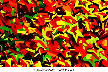 Dark Green, Red vector template with sky stars. Shining colored illustration with stars. Template for cosmic backgrounds.