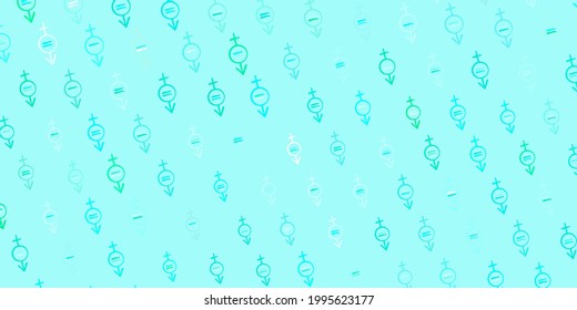 Dark Green, Red vector template with businesswoman signs. Colorful illustration with gradient feminism shapes. Design for International Women Day.