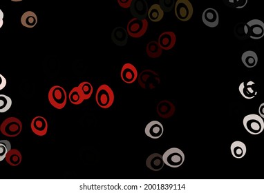 Dark Green, Red vector template with circles. Glitter abstract illustration with blurred drops of rain. Pattern of water, rain drops.