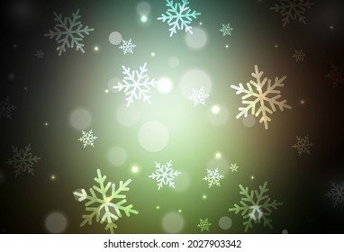 Dark Green, Red vector template in carnival style. A colorful design in Christmas style with gradient. Pattern for booklets, leaflets of education.
