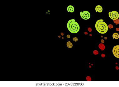 Dark Green, Red vector template with lava shapes. Modern gradient abstract illustration with bandy lines. The best blurred design for your business.
