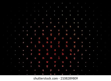 Dark green, red vector template with isolated letters. Modern geometrical illustration with ABC english symbols. The pattern can be used as ads, poster, banner for books.