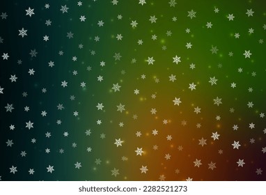 Dark Green, Red vector template in carnival style. Colorful illustration with Christmas simbols and signs. Best design for a college poster, banner.