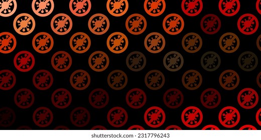 Dark Green, Red vector template with flu signs. Simple design in abstract style with infection forms. Simple design against epidemic information.