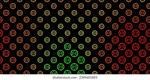 Dark Green, Red vector template with esoteric signs. Retro design in abstract style with witchcraft forms. Simple design for occult depiction.