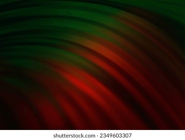 Dark Green, Red vector template with abstract lines. Creative illustration in halftone marble style with gradient. Marble design for your web site.