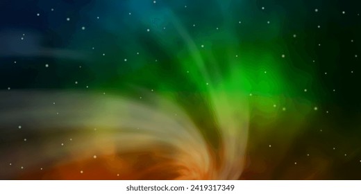 Dark Green, Red vector template with neon stars. Modern geometric abstract illustration with stars. Pattern for new year ad, booklets.