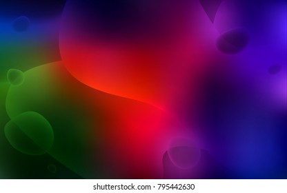 Dark Green, Red vector template with bubble shapes. An elegant bright illustration with gradient. Memphis design for your web site.