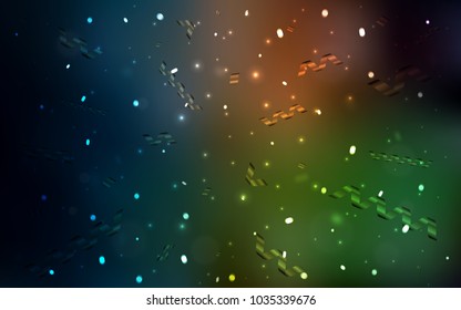 Dark Green, Red vector texture with birthday confetti. Modern geometrical abstract illustration with carnival ribbons. The pattern can be used for birthday gifts, congratulations.