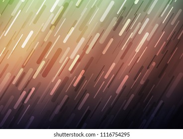 Dark Green, Red vector texture with colored lines. Glitter abstract illustration with colored sticks. Best design for your ad, poster, banner.