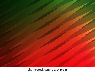 Dark Green, Red vector texture with colored lines. Decorative shining illustration with lines on abstract template. The template can be used as a background.