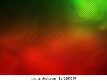 Dark Green, Red vector texture with colored lines. Glitter abstract illustration with colored sticks. Best design for your ad, poster, banner.