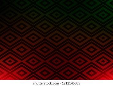 Dark Green, Red vector texture with lines, rhombuses. Modern geometric abstract illustration with lines, squares. Pattern for websites, landing pages.