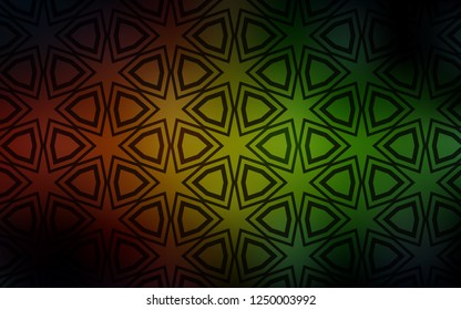Dark Green, Red vector texture with beautiful stars. Modern geometrical abstract illustration with stars. Pattern for new year ad, booklets.