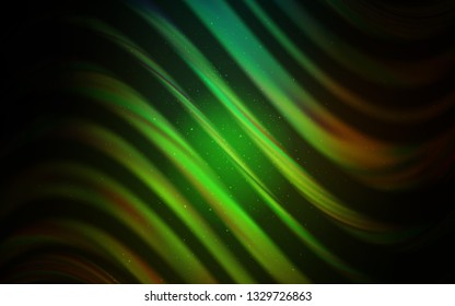 Dark Green, Red vector texture with milky way stars. Blurred decorative design in simple style with galaxy stars. Pattern for futuristic ad, booklets.