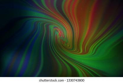 Dark Green, Red vector texture with milky way stars. Space stars on blurred abstract background with gradient. Pattern for astronomy websites.