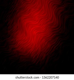 Dark Green, Red vector texture with curves. Illustration in abstract style with gradient curved.  Template for cellphones.