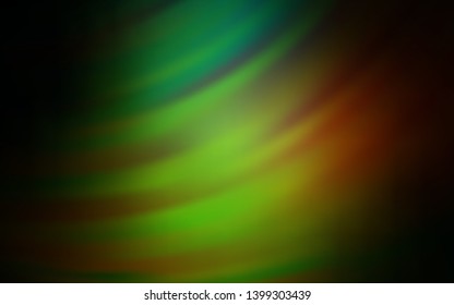 Dark Green, Red vector texture with bent lines. Glitter abstract illustration with wry lines. Brand new design for your ads, poster, banner.
