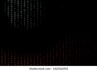 Dark Green, Red vector texture with colorful hexagons. Illustration with set of colorful hexagons. Pattern for texture of wallpapers.