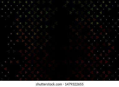 Dark Green, Red vector texture in triangular style. Illustration with set of colorful triangles. Pattern for busines ad, booklets, leaflets