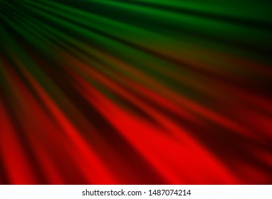 Dark Green, Red vector texture with colored lines. Decorative shining illustration with lines on abstract template. Smart design for your business advert.