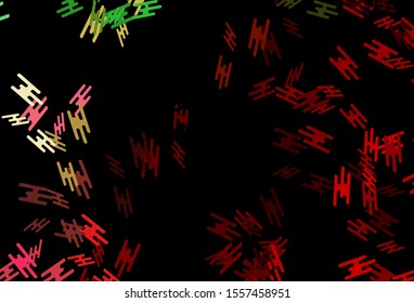 Dark Green, Red vector texture with colorful lines. Shining colored illustration with narrow lines. Smart design for your business advert.