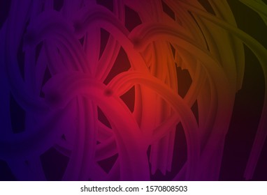 Dark Green, Red vector texture with curved lines. Colorful geometric sample with gradient lines.  New composition for your brand book.