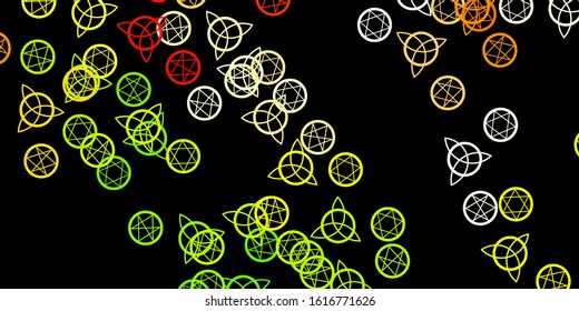 Dark Green, Red vector texture with religion symbols. Abstract illustration with gothic gradient shapes. Best design halloween events.