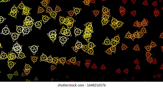 Dark Green, Red vector texture with religion symbols. Abstract illustration with gothic gradient shapes. Best design halloween events.