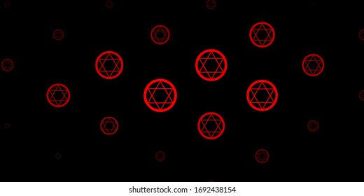 Dark Green, Red vector texture with religion symbols. Abstract illustration with gothic gradient shapes. Best design halloween events.