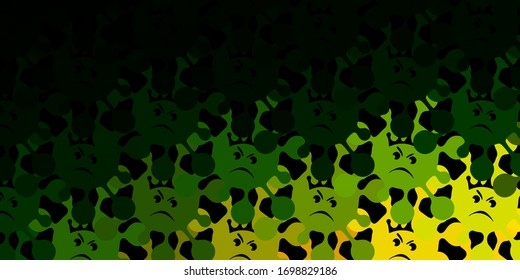 Textura vectorial roja verde oscuro con símbolos de enfermedad. Diseño simple en estilo abstracto con formas de infección. Fondo de escritorio para la protección de la salud.