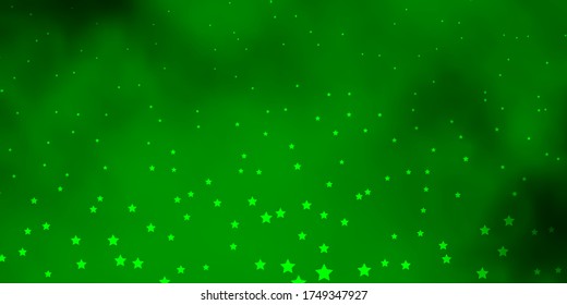 Dark Green, Red vector texture with beautiful stars. Shining colorful illustration with small and big stars. Pattern for wrapping gifts.