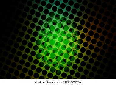 Dark Green, Red vector texture with disks. Abstract illustration with colored bubbles in nature style. Pattern for textures of wallpapers.