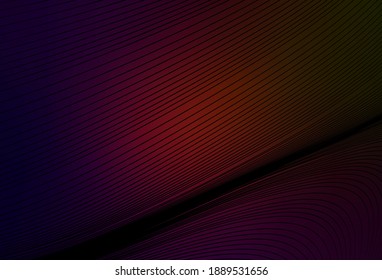 Dunkelgrün, rote Vektorstruktur mit verbogenen Linien. Farbige geometrische Probe mit Farbverlauf-Linien.  Muster für Ihr Business-Design.