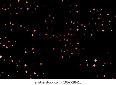 Dark green, red vector texture in poly style with circles, cubes. Decorative design in abstract style with lines, dots, cubes. Template for wallpapers.