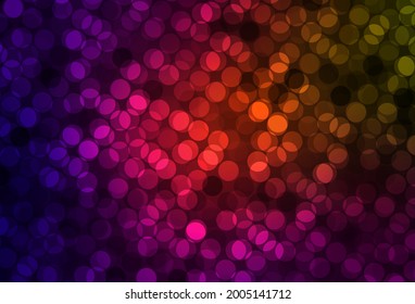 Dark Green, Red vector texture with disks. Abstract illustration with colored bubbles in nature style. New template for your brand book.