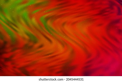 Dark Green, Red vector texture with milky way stars. Shining colored illustration with bright astronomical stars. Best design for your ad, poster, banner.