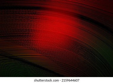 Dark Green, Red vector texture with curved lines. A shining illustration, which consists of curved lines. Elegant pattern for a brand book.