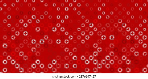 Dark green, red vector texture with disease symbols. Smart illustration with covid signs in decorative style. Simple design against epidemic information.