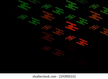 Dark Green, Red vector texture with colorful lines. Lines on blurred abstract background with gradient. Pattern for business booklets, leaflets.