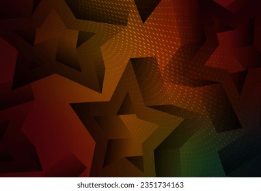 Dark Green, Red vector texture with beautiful stars. Shining colored illustration with stars. Pattern for astronomy websites.