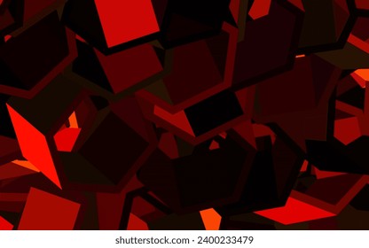 Dark Green, Red vector texture with colorful hexagons. Colorful hexagons on blur backdrop. New template for your brand book.
