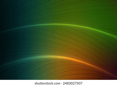Dark Green, Red vector texture with curved lines. Colorful abstract illustration with gradient lines. Elegant pattern for a brand book.