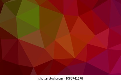 Dark Green, Red vector triangle mosaic texture. Colorful abstract illustration with triangles. A completely new design for your leaflet.