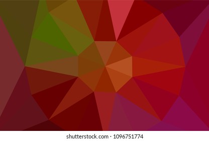 Dark Green, Red vector triangle mosaic texture with a diamond. Illustration in halftone style with triangles. New template for your brand book.