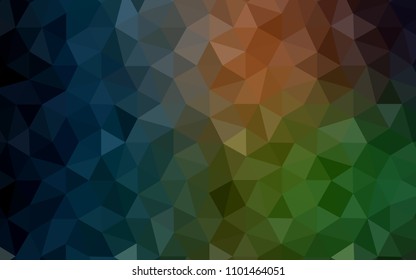 Dark Green, Red vector triangle mosaic cover. Polygonal abstract illustration with gradient. Brand new style for your business design.