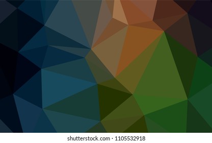 Dark Green, Red vector triangle mosaic cover. Geometric illustration in Origami style with gradient.  A new texture for your design.