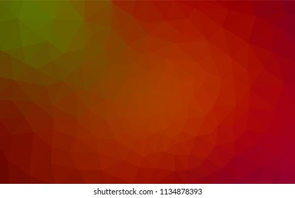 Dark Green, Red vector triangle mosaic texture. A completely new color illustration in a polygonal style. Template for cell phone's backgrounds.